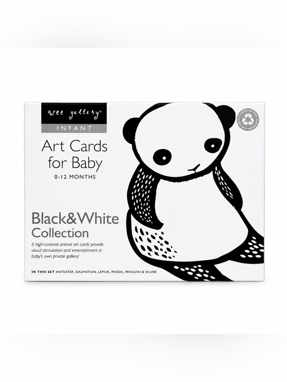 Wee Gallery Infant Art Cards for Baby Black & White Collection (0–12 Months) NIP